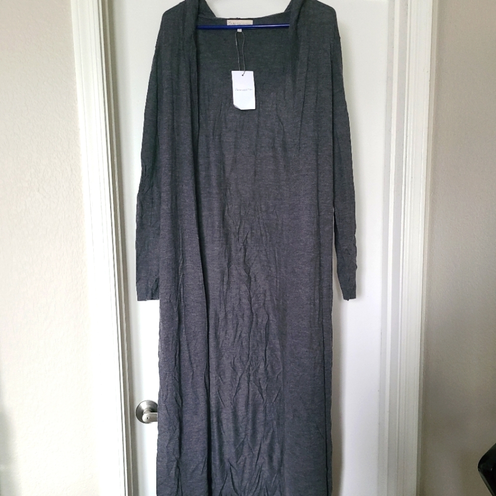 Gray long cardigan